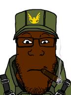 artist:qqlive black_skin brimmiest_comments_section☣️☣️☣️_do_not_enter☣️☣️☣️ cigar halo halo_(video_game) halo_3 military military_cap military_uniform nigger smoke smoking variant:markiplier_soyjak white_background // 600x800 // 69.2KB