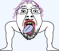 eyebrows foot glasses leg open_mouth soyjak stubble template tongue tranny transparent_background variant:bernd // 1686x1478 // 81.8KB