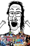90s hand hands_up millenial mullet nose_piercing open_mouth variant:mulletjak // 838x1300 // 583.7KB