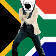 angry animated country dance flag full_body gangnam_style glasses irl open_mouth south_africa soyjak stubble variant:cobson // 300x460 // 493.2KB