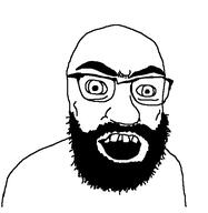 beard glasses open_mouth soyjak subvariant:tetojak variant:feraljak // 550x566 // 13.6KB