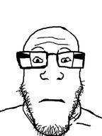 glasses myopia soyjak stubble subvariant:neutralplier variant:markiplier_soyjak // 600x800 // 12.7KB