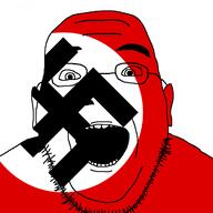 Sarah_Jane_Adventures doctor_who flag flag:nazi_germany germany glasses mouth_open nazi_flag nazism open_mouth stubble swastika variant:slitheenjak wrinkles // 721x720 // 31.9KB