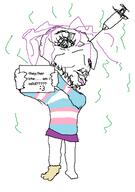 :3 comic_sans eye groomer grooming her jewish_nose judaism meow pink_hair pronouns purple_hair sign skirt sock stinky they theyher theythem tranny trans trans_flag transgender_flag vaccine variant:unknown white_skin // 547x778 // 26.3KB