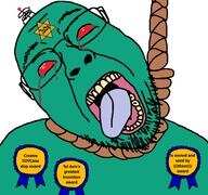 antenna bloodshot_eyes chatgpt crying dead glasses hanging kike kikegpt meta:leaky open_mouth red_sclera rope soyjak star_of_david stubble suicide tongue variant:bernd white_pupils yellow_teeth // 768x719 // 59.1KB