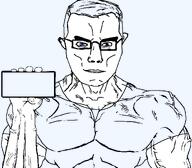blue_eyes glasses holding_object holding_phone phone subvariant:muscular_chud template variant:chudjak // 1059x929 // 69.4KB