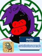 anidiotoncrack_(user) animal artist:garf cat chicken female glasses hello_my_name_is_(sticker) imp kike nigger pedophile plants_vs_zombies purple_hair pvz subvariant:terryjak tranny trend:slopjak variant:gapejak zombie // 870x1174 // 298.8KB