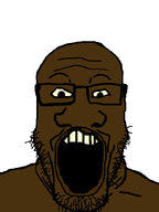 bald big_nose black_skin glasses lips meta:op_took_a_selfie_of_xerself nigger open_mouth soyjak stubble variant:markiplier_soyjak white_background yellow_sclera yellow_teeth // 600x800 // 9.2KB