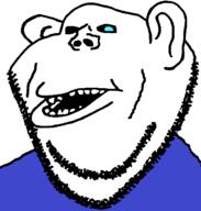 animated blue_eyes blue_shirt clothes ear lips mutt open_mouth sans soyjak stubble subvariant:impish_amerimutt undertale variant:impish_soyak_ears video_game yellow_eyes // 598x628 // 19.0KB