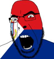 angry animal bird eagle flag flag:sint_maarten full_head glasses hair latin_text looking_to_the_right netherlands open_mouth sint_maarten soyjak stubble teeth text variant:cobson // 721x789 // 47.6KB