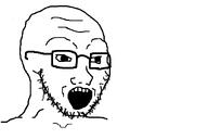 artist:swede glasses open_mouth soyjak stubble swede_(artist) template variant:soyak // 1200x800 // 46.4KB