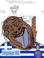 bloodshot_eyes brown brown_troonjak chimperator crying flag:greece greece imperator_(user) open_mouth rope shitskin soyjak suicide tongue variant:bernd // 1001x1308 // 198.9KB