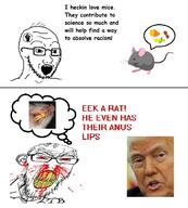 2soyjaks angry blm_logo blood blood_drip blood_from_ears blood_from_mouth blood_on_face blood_spray bloodshot_eyes candy_corn clenched_teeth comic_sans corn cracked_teeth donald_trump ear glasses looking_at_you mouse nosebleed open_mouth peanut rat red_eyes soyjak speech_bubble stubble subvariant:feralrage text thought_bubble v-shaped_eyebrows variant:feraljak variant:soyak vein white_background yellow_teeth // 598x664 // 96.6KB