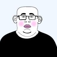 bald beard blush clothes ear eyebrows fat glasses lips looking_at_you transparent_background tshirt variant:marshmallowjak // 2048x2048 // 550.5KB