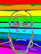 glasses nose rainbow stubble subvariant:neutralplier variant:markiplier_soyjak // 600x800 // 14.2KB