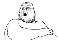 arm bald eyes fat glasses nose open_mouth soyjak stubble variant:romejak variant:unknown // 733x508 // 13.2KB