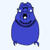 beard bird blue_skin discord glasses variant:budgiejak white_eyes // 640x640 // 14.2KB