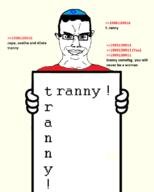 4chan chud closed_mouth clothes ear glasses hair hat judaism kippah smile smug soyjak subvariant:chudjak_front text tranny variant:chudjak // 637x794 // 83.9KB