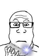 clean clean_shaven closed_mouth glasses glistening holding_object neutral razor_blade shaved shiny soyjak subvariant:neutralplier variant:markiplier_soyjak // 559x800 // 124.4KB