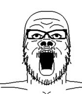 glasses mirrored mustache open_mouth soyjak stubble symmetrical symmetry template variant:a24_slowburn_soyjak // 454x520 // 3.2KB