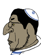 brown_skin clothes hat jewish_nose judaism jude kike kippah nose series:yehudyakim side_profile star_of_david subvariant:chudplier subvariant:sidechudplier subvariant:sideplier tallit variant:chudjak variant:markiplier_soyjak yellow_sclera // 600x800 // 17.4KB