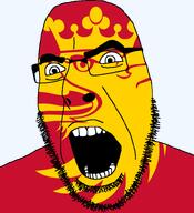 angry animal bird country county crown eagle flag flag:skåne glasses hair looking_to_the_left open_mouth skåne soyjak stubble sweden teeth thick_eyebrows transparent_background variant:cobson // 721x789 // 84.6KB