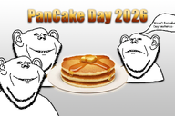 comic_sans impact_font pancake pancake_day speechbubble text variant:impish_soyak_ears white_background // 1080x720 // 471.1KB