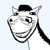 animal ear hair horse large_nose series:animaljaks smile soyjak stubble subvariant:impish_horse variant:impish_soyak_ears // 800x800 // 102.5KB