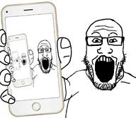 arm finger fingernail phone recursion shirts subvariant:phoneplier subvariant:phoneplier_vertical variant:markiplier_soyjak // 2160x1884 // 1.2MB