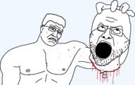 arm blood buff closed_mouth dead ear glasses god_of_war gore holding_object holding_severed_head open_mouth series:chud's_hitman soyjak stubble subvariant:kratos_chudjak template transparent_background // 1597x1007 // 41.8KB