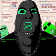 4chan 4soyjaks biting_lip bloodshot_eyes central_intelligence_agency child_sexual_abuse_material closed_mouth clothes crying glasses glowie glowing glownigger goonclown green_skin greentext grey_skin hanging jeffrey_epstein ominous open_mouth rope smile soyjak stubble subvariant:cobson_front2 subvariant:hornyson subvariant:hornyson_front suicide sunglasses text tongue tranny variant:bernd variant:cobson // 1600x1600 // 609.8KB