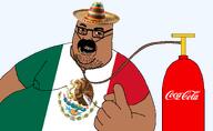 angry arm coca_cola eyebrows fat flag:mexico hair hand looking_at_you mexico mustache nasal_cannula open_mouth oxygen_cylinder pointing sombrero soyjak stubble teeth transparent_background variant:whalejak // 1461x900 // 272.2KB