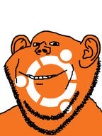 ear gnulinux orange_skin smile soyjak stubble ubuntu variant:impish_soyak_ears // 598x800 // 119.0KB