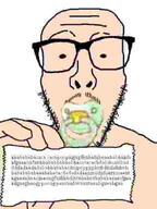 baby babyjak caca glasses holding_object low_quality small_eyes soyjak stubble turkey_tom variant:stbfcjak // 480x640 // 12.1KB