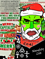 bible bible_verse book christmas christmas_tree coal conspiracy death_note goat grinch massachusetts millions_must_die mistletoe religion santa santa_hat subvariant:pol_face variant:chudjak // 615x800 // 750.4KB