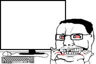 blood bloodshot_eyes cracked_teeth glasses hair hand keyboard looking_to_the_left monitor mouse nails subvariant:big-boy template transparent_background variant:chudjak // 960x640 // 17.8KB