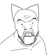 angry cat_ear no_glasses open_mouth series:unfunnycreature soyjak stubble teeth unfunny_creature variant:feraljak // 1000x1000 // 140.2KB