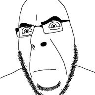 closed_mouth frown glasses soyjak stubble variant:cobson // 721x720 // 17.0KB