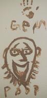 brown fingerpaint gem glasses hand_print jak mouth nose open_mouth poop scat stinky stubble variant:unknown wall // 1700x3550 // 7.0MB