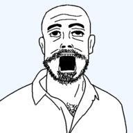 chest_hair clothes ear jakparty_soy luke_smith lute mustache open_mouth soyjak stubble subvariant:lutejak template transparent_background variant:a24_slowburn_soyjak // 460x460 // 17.7KB