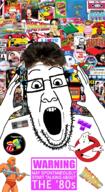 80s angry arnold_schwarzenegger back_to_the_future consoomer decadejak ghostbusters glasses goyslop hair hand max_headroom mtv nintendo nintendo_entertainment_system pacman ronald_reagan terminator tetris trend:colorjak variant:feraljak variant:ppp video_game // 1000x1835 // 2.4MB