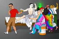arm art bed bloodshot_eyes central_intelligence_agency classical_art_parody crying estrogen feminist flag foot full_body glasses israel janny judaism key leg lgbt merge multiple_soyjaks painting red_hair redpill smile soyjak tranny trend:glowie variant:chudjak variant:markiplier_soyjak variant:soyak variant:unknown white_skin // 1920x1278 // 393.6KB