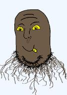 admin brown_skin no_body no_glasses potato root root_(user) stubble subvariant:flubbert tongue_out transparent_background variant:norwegian yellow_eyes // 468x667 // 15.0KB