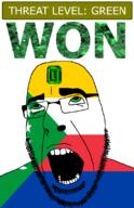 ahegao comoros country emerald flag flag:comoros gem glasses green green_eyes hair looking_up open_mouth schlog_color_event soyjak soyjak_blog star_(symbol) stubble teeth text threat_level_green variant:cobson won // 721x1115 // 154.9KB