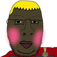 aliased award badge big_lips blonde_hair_ blush glasses hunky_twink_sex_machine nigger stubble variant:potatosoi // 1024x1024 // 176.2KB