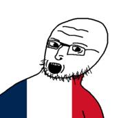 flag flag:france france glasses hair looking_to_the_left open_mouth soyjak stubble teeth torso variant:a24k wrinkles // 466x415 // 3.6KB