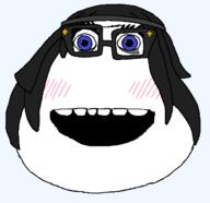 beanie blue_eyes blush brimstone charlie_the_steak clothes glasses hair hat merge open_mouth variant:meatjak variant:soytan // 654x633 // 16.4KB