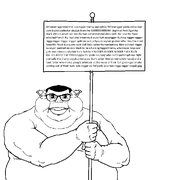 big_lips black_hair ear fat glasses hair holding_sign looking_at_you sign subvariant:branigger template text two_handed variant:brandon wordswordswords // 1056x992 // 107.0KB