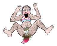 bra diaper disgusting flies glasses hairy lipstick looking_at_you makeup poop soyjak tail tranny variant:markiplier_soyjak white_man // 1122x893 // 235.7KB