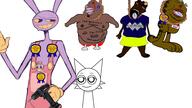 Circus_2_(NameFag) Warrior-Z(user) award garf_(user) impact_driver jax_(the_amazing_digital_circus) numbergod_(namefag) numberjacks overalls rabbit sprunki tadcgem variant:chudjak variant:meximutt wenda yellow_eyes yellow_teeth // 1920x1080 // 279.2KB